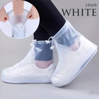 1 Pair Waterproof Shoe Covers Non-slip Reusable Rain Snow Boot Women Men PVC Outdoor Rainy Reusable Quality Non-slip Shoe Cover
