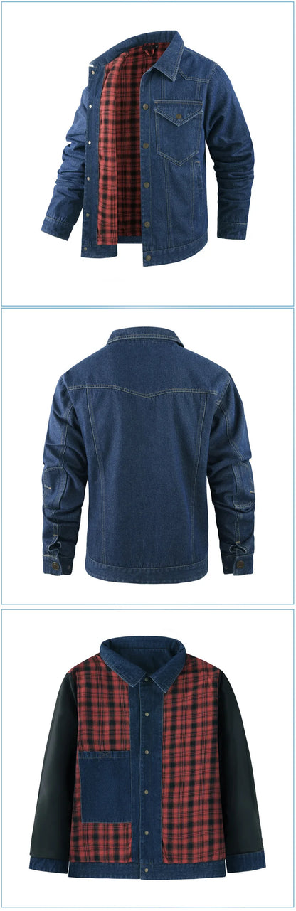 Men's Spring and Autumn Fashion Versatile Jacket Pure Cotton Casual Loose Collar Jacket High end Business workwear Top Coat