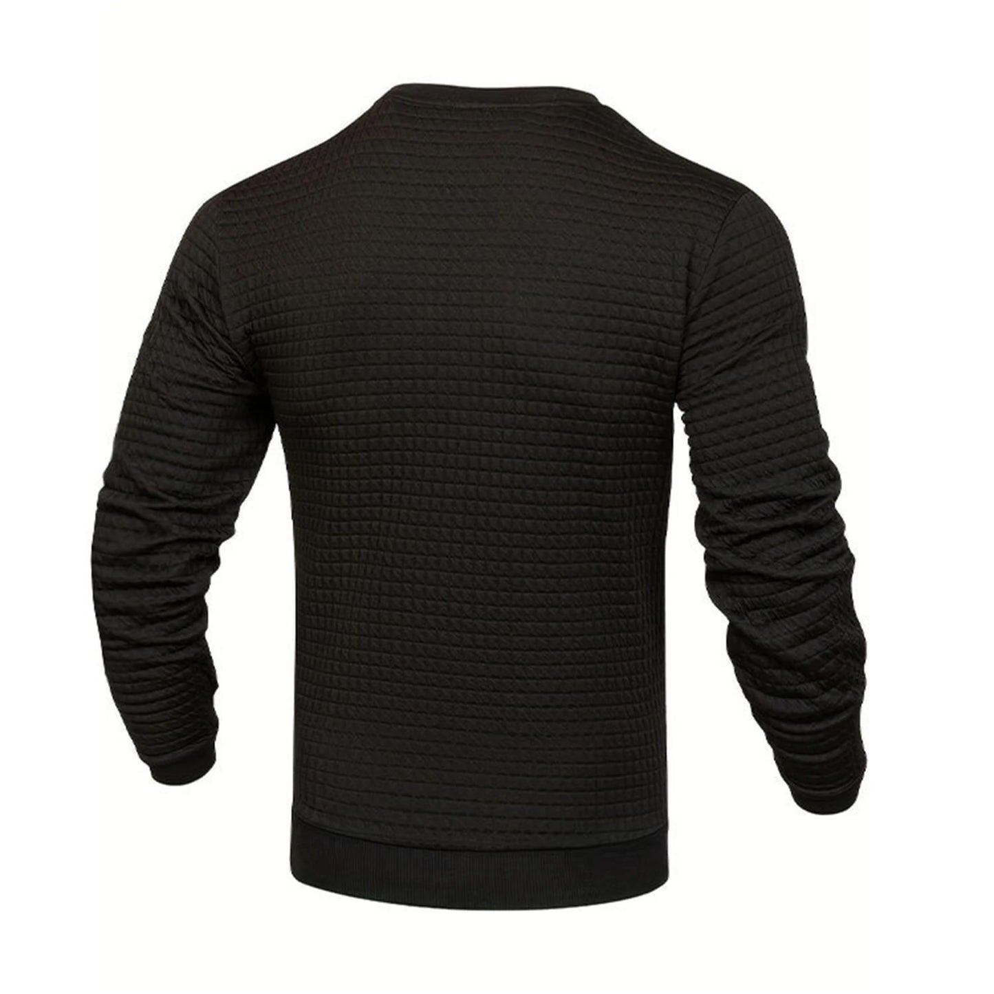 Men's coat fashion small check Waffle youth round neck jacquard check hoodie