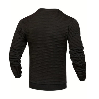 Men's coat fashion small check Waffle youth round neck jacquard check hoodie