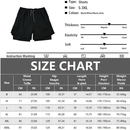 Men's Gym Performance Shorts 2 In 1 Running Quick-Drying Jogging Short Pants Workout Sportswear Yoga Basketball Shorts