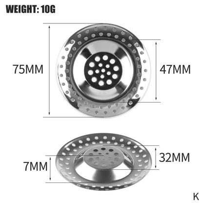 Hair Catcher Stopper Stainless Steel Bathtub Shower Drain Hole Filter Trap Metal Wire Sink Strainer Kitchen Bathroom Accessories