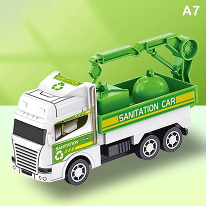 Kids Toys Car Inertia Sanitation Truck Models Pull Back Military Engineering Vehicle Fire Engine Boys Toys For Children Gift