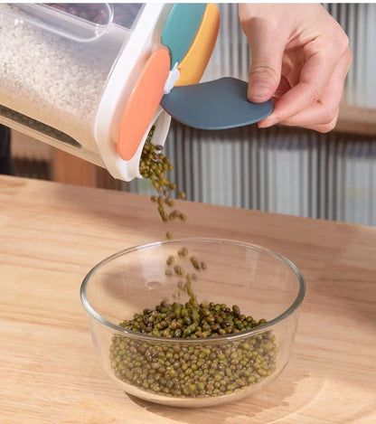 Upgrade Model Kitchen Cereals Storage Box Plastic 4 Grids Cereals Sealed Jar Food Container Moisture-proof Grain Tank