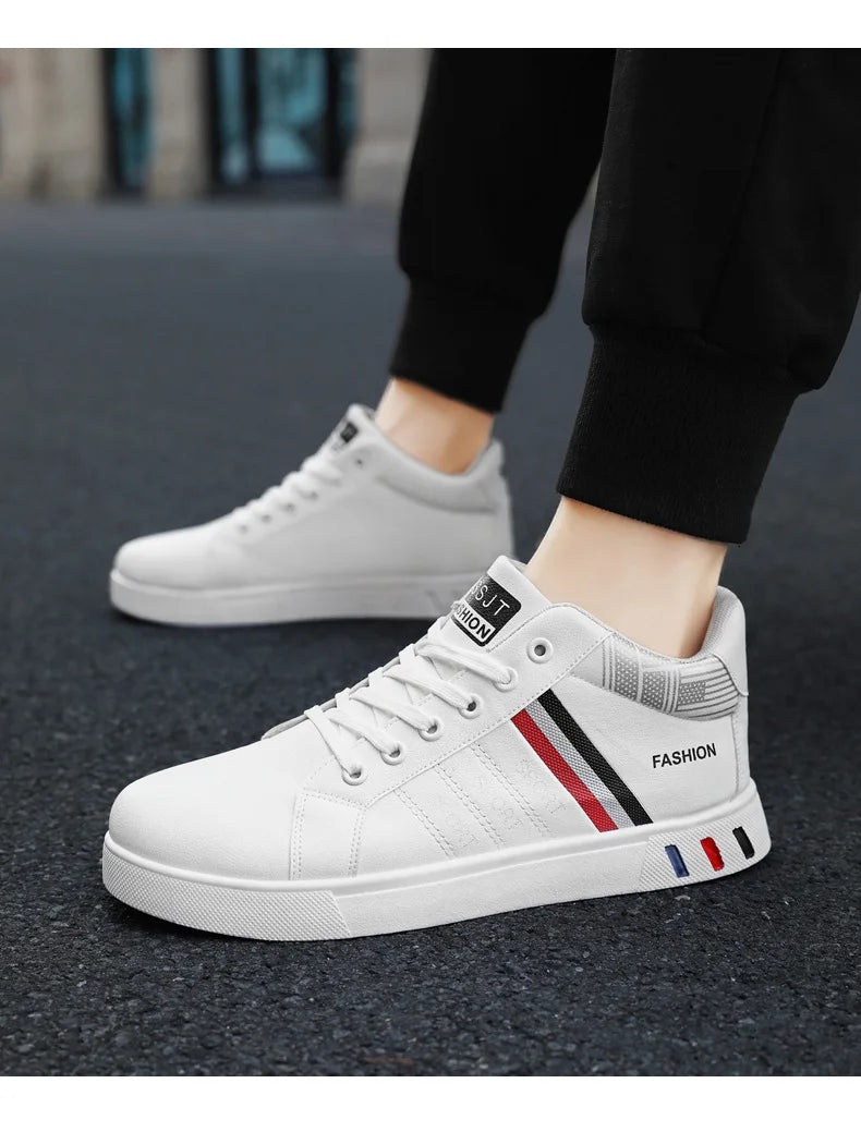 Men's Boots Spring Autumn Men High Top Ankle Boots White Breathable Men's Casual Shoes for Men Sneakers Platform New Men's Boots