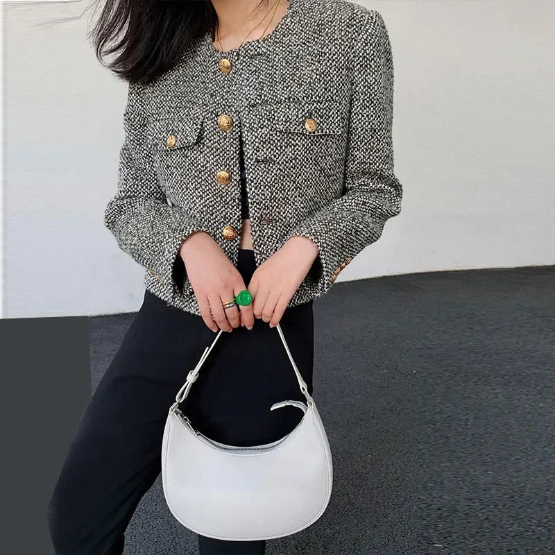 Coat Women Winter Jacket New Autumn and Winter Korean Women's Single-breasted High-quality Chic Tweed Retro Top Coat Women 2024