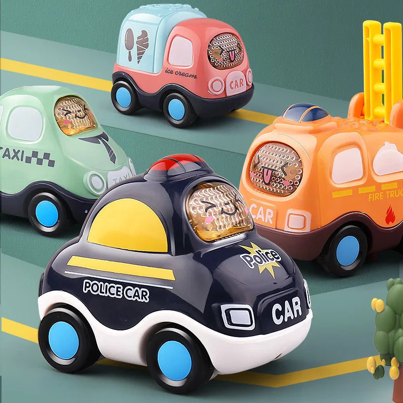 Children Toys Cars Toys for Boys 1 2 3 Ages Cartoon Inertia Press and Go Cars Toys for Kids Pull Back Fire Engine Toy Baby Gifts