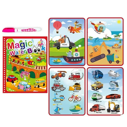Children Early Education Toys Magical Book with Pen Water Drawing  Toys Gift Reusable Coloring Book Magic Drawing Book