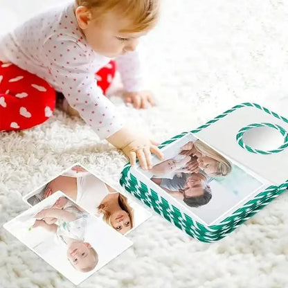 Baby Photo Album Soft Baby Book First Year Baby Photo Book Safe Mirror Family Memory Book For Newborns Toddler 1st Birthday Gift