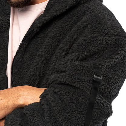 2024 American Style Heavy Coat Men's Winter Jacket Double-sided Fleece Warm Windbreaker Casual Sports Hooded Coat Bomber Jacket