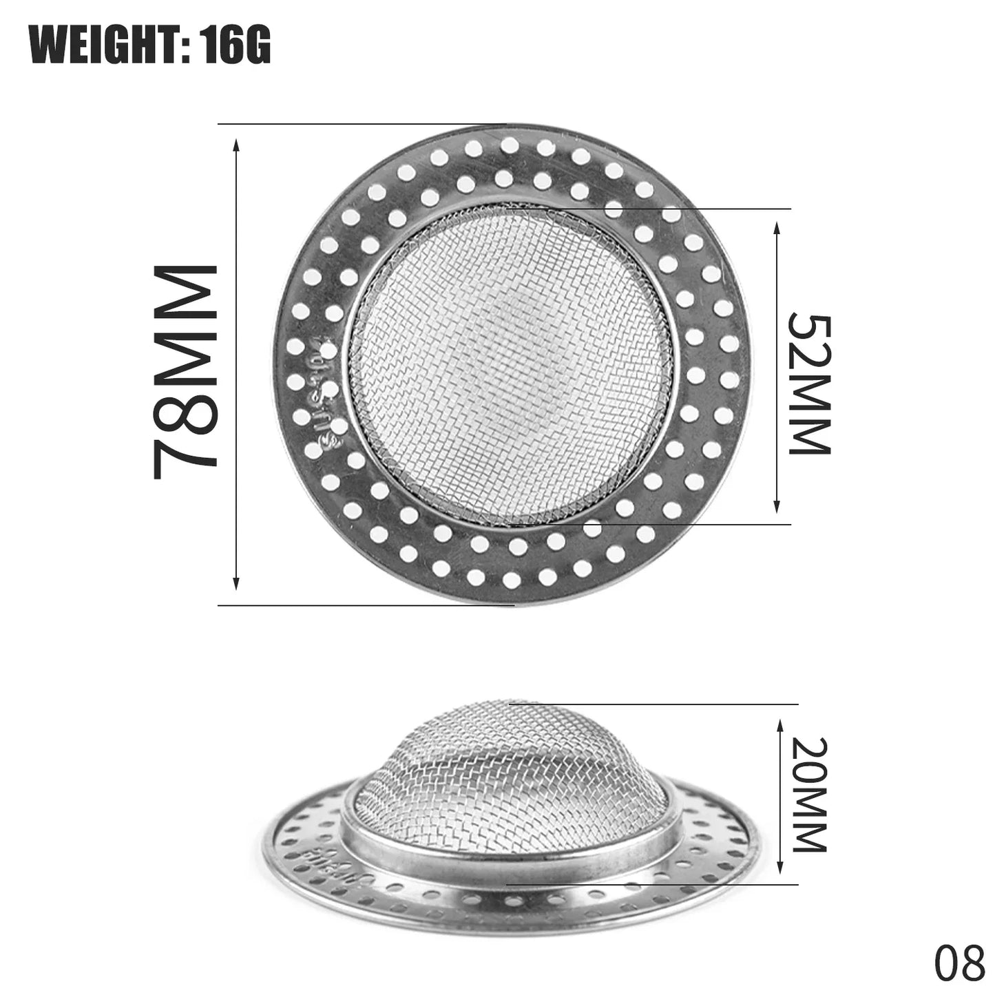 Hair Catcher Stopper Stainless Steel Bathtub Shower Drain Hole Filter Trap Metal Wire Sink Strainer Kitchen Bathroom Accessories