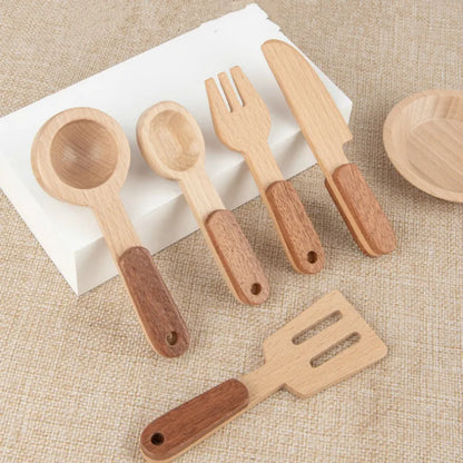 Natural Wood Children's Preschool Toys Fruits And Vegetables Simulation Play House Kitchenware Cognitive Wooden Model Toys