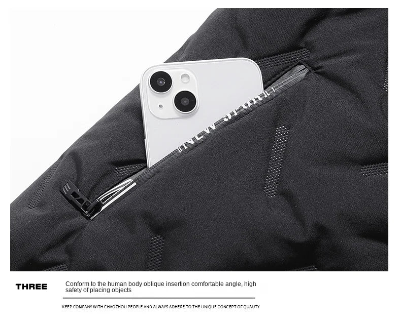 Men's winter faux wool cotton coat thick cotton coat warm and casual versatile loose and oversized stand up collar cotton coat