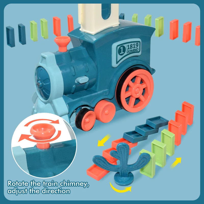 Educational Children's Toys Colorful Dominoes Fun Automatic Delivery Electric Small Train Educational DIY Toys