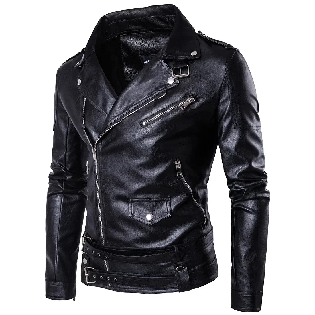 Men Outdoor Sport Leather Jacket Motorcycle Cool Coat Jacket Men Lapel Leather Jackets Mens Fashion Clothing Real Leather Coat