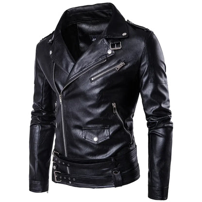 Men Outdoor Sport Leather Jacket Motorcycle Cool Coat Jacket Men Lapel Leather Jackets Mens Fashion Clothing Real Leather Coat