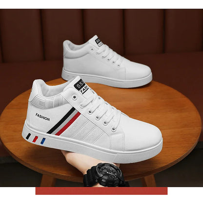 Men's Boots Spring Autumn Men High Top Ankle Boots White Breathable Men's Casual Shoes for Men Sneakers Platform New Men's Boots