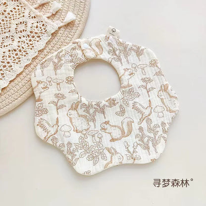 Newborn Baby Bibs for Boy Girl Cute Animal Burp Cloths Cotton Muslin Soft Infants Breathable Feeding Bibs Feeding Accessories