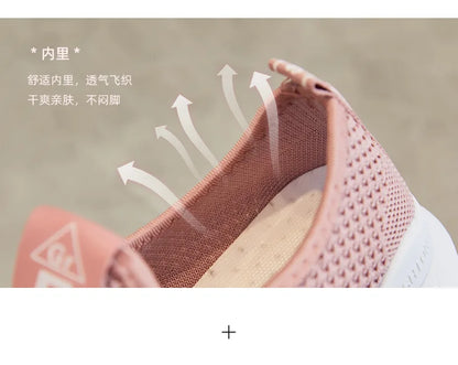 Women's shoes 2025 mesh breathable comfortable sports shoes soft sole lightweight fashion casual shoes