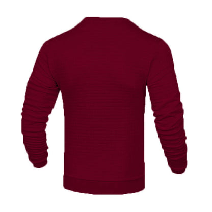 Men's coat fashion small check Waffle youth round neck jacquard check hoodie