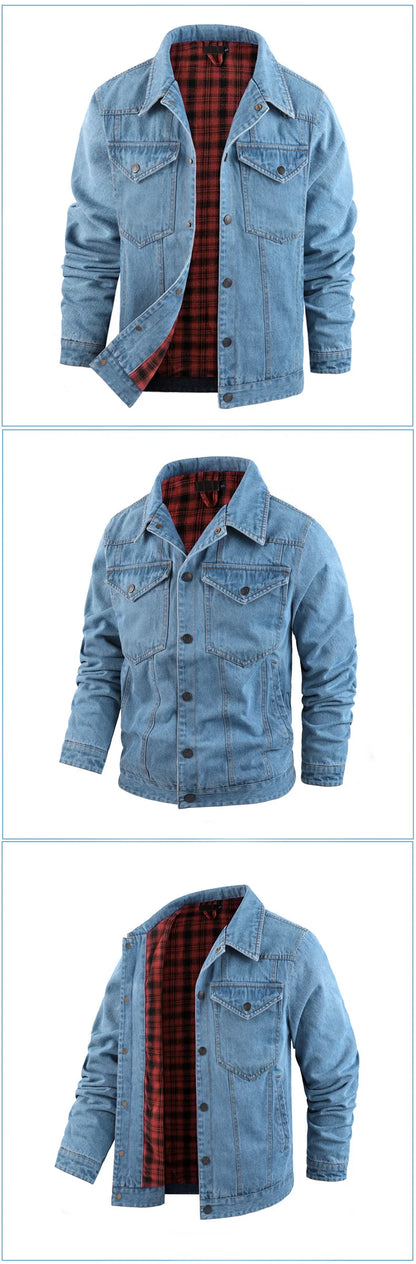Men's Spring and Autumn Fashion Versatile Jacket Pure Cotton Casual Loose Collar Jacket High end Business workwear Top Coat