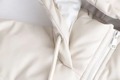 Women's Winter Cold Coat Promotion Women Elegant Hooded Anorak Cotton Jacket Warm Parkas Overcoat Female Black White Clothing