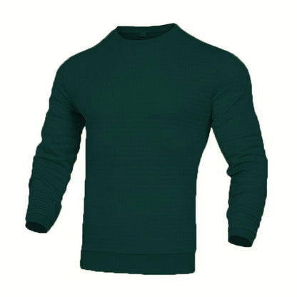 Men's coat fashion small check Waffle youth round neck jacquard check hoodie