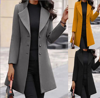 2024 Autumn/Winter New Women's Coat Korean Version Slim Fit Mid length Women's Woolen Coat
