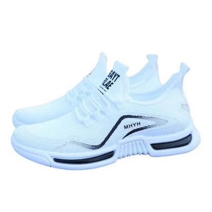 Men's sports shoes  new sports trendy shoes anti slip casual running shoes breathable and comfortable white shoes
