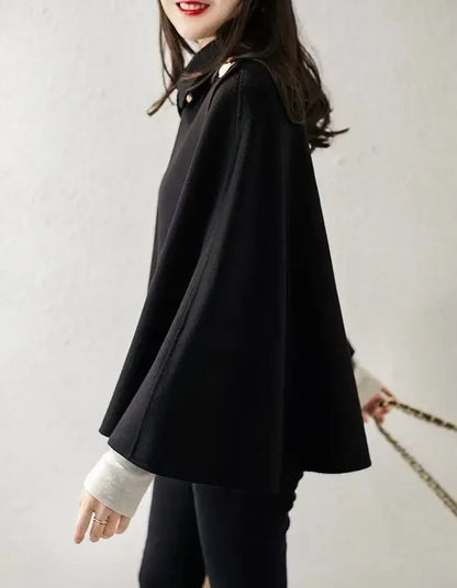 New Spring and Autumn Wool Coat for Women Ins Trendy Ins Trendy Slim Cloak Cloak Temperament Slim Small