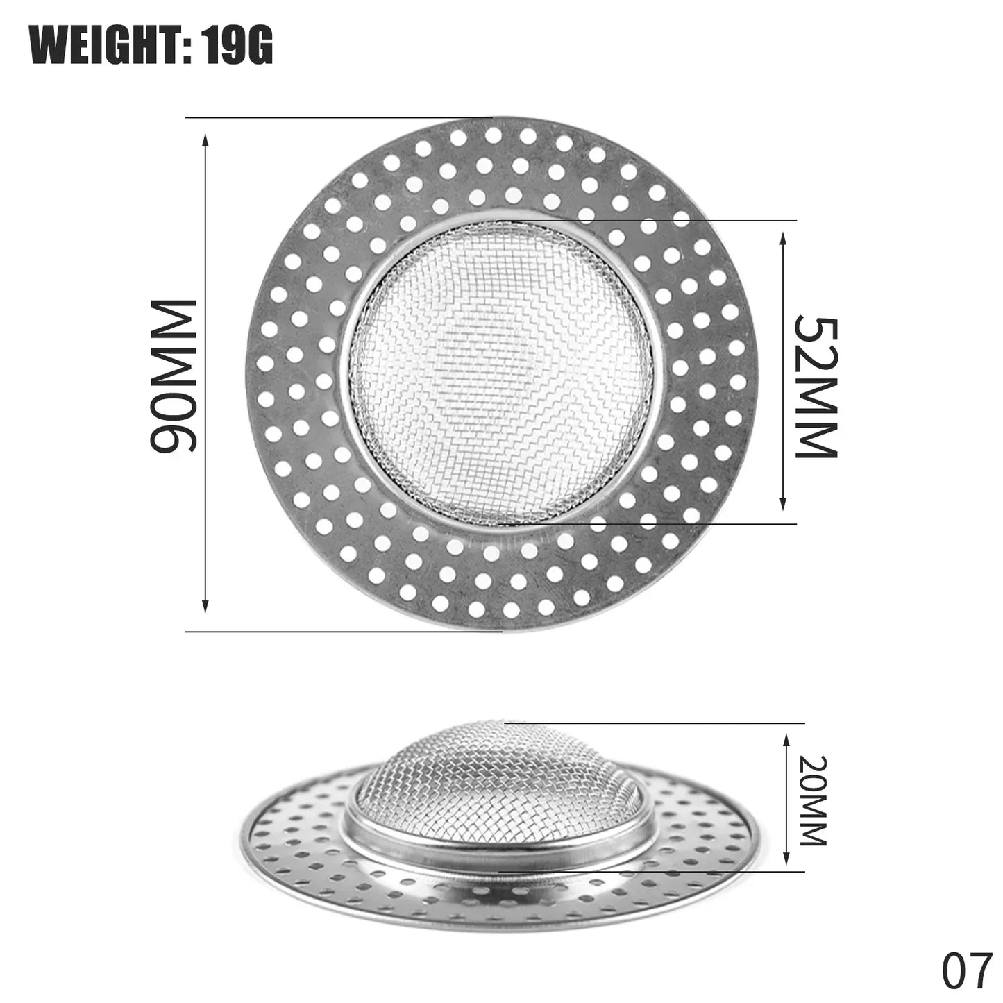Hair Catcher Stopper Stainless Steel Bathtub Shower Drain Hole Filter Trap Metal Wire Sink Strainer Kitchen Bathroom Accessories