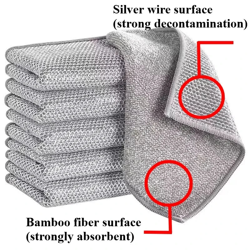 Kitchen Cleaning Mesh Metal Cloth Wipes Scraper Cloth Clean Food Frets Metal Fabric Kitchen Towels for Guests in The Kitchen