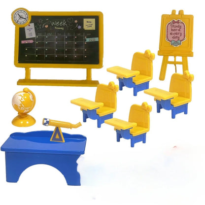Children's toys 1:12 doll house furniture miniature model classroom school animal family doll Montessori girl toys