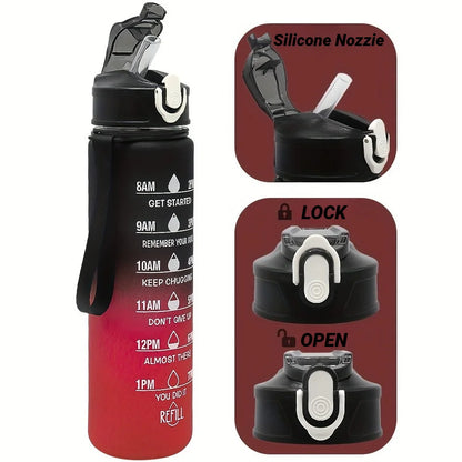 800ML Large Capacity Sports Water Bottle Leak Proof Plastic Drinking Cup With Scale Suitable For Travel Fitness Leakproof