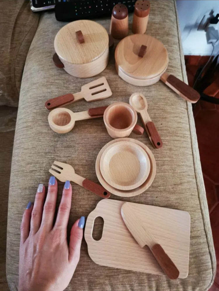 Natural Wood Children's Preschool Toys Fruits And Vegetables Simulation Play House Kitchenware Cognitive Wooden Model Toys