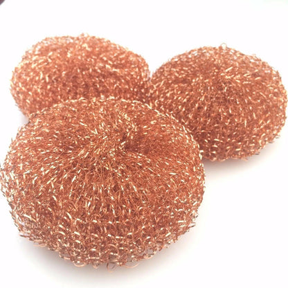 Kitchen Cleaning Tools 3x Copper Metal Wire Sponge Ball Iron Tip Nozzle Cleaner Slag Remover Tool Cooper Coated Scourers