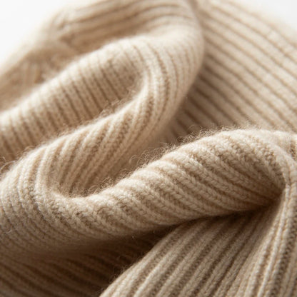 Winter New Hat for Men Knitted Korea Beanie Thick Hats Autumn Outdoor Warm Streetwear Cap Man 100% Cashmere Solid Color Soft Hat