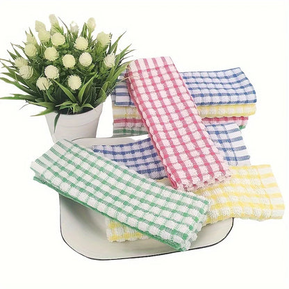 6PCS Cotton Kitchen Tea Towels Absorbent Lint Free Catering Restaurant Cloth Dish Towels Cleaning Cloth Kitchen Cleaning Towel