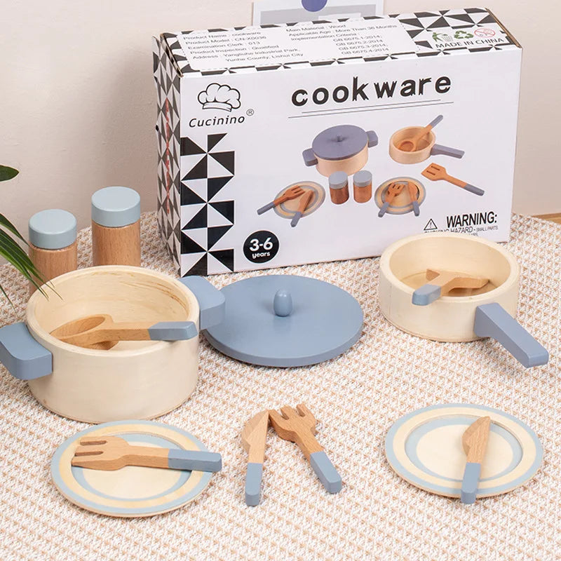Natural Wood Children's Preschool Toys Fruits And Vegetables Simulation Play House Kitchenware Cognitive Wooden Model Toys
