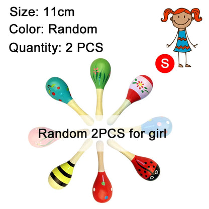 Infants Children Early Education Toys Wooden Small Sand Hammer Montessori Puzzle Toy Auditory Training Hand Grip Ability TMZ