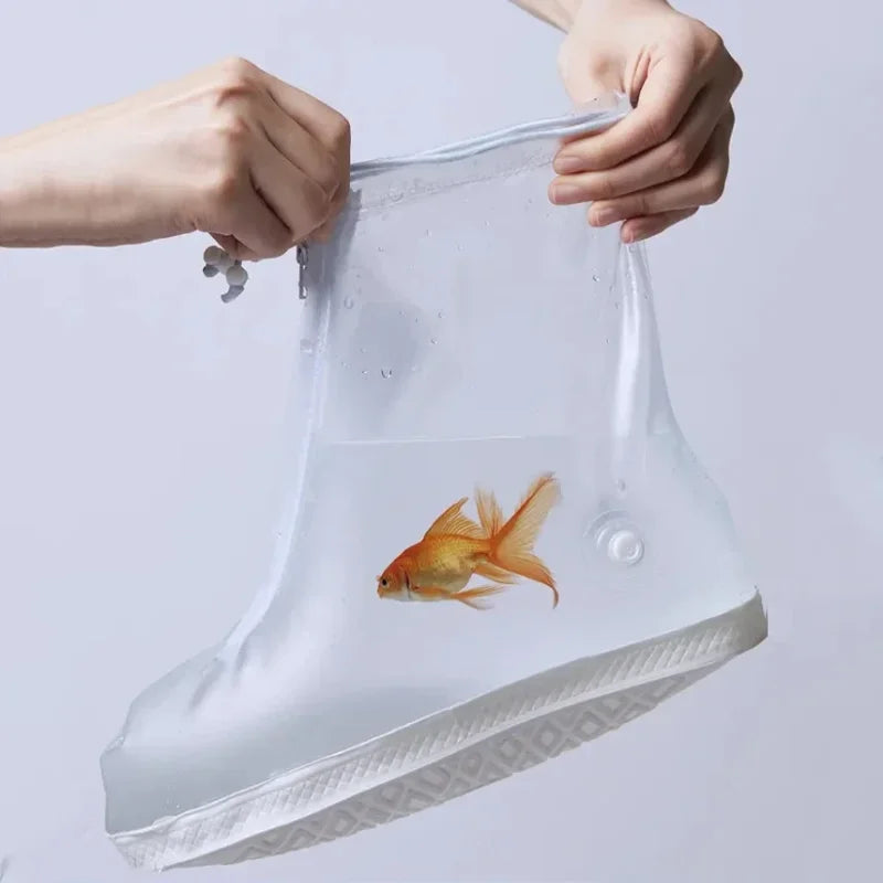 1 Pair Waterproof Shoe Covers Non-slip Reusable Rain Snow Boot Women Men PVC Outdoor Rainy Reusable Quality Non-slip Shoe Cover