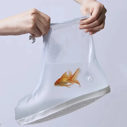 1 Pair Waterproof Shoe Covers Non-slip Reusable Rain Snow Boot Women Men PVC Outdoor Rainy Reusable Quality Non-slip Shoe Cover