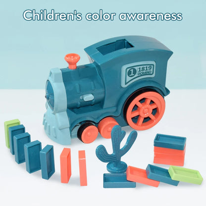 Educational Children's Toys Colorful Dominoes Fun Automatic Delivery Electric Small Train Educational DIY Toys