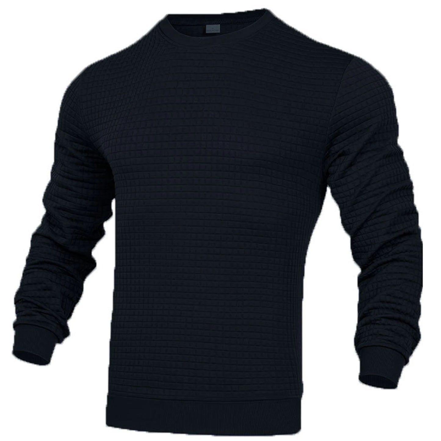 Men's coat fashion small check Waffle youth round neck jacquard check hoodie