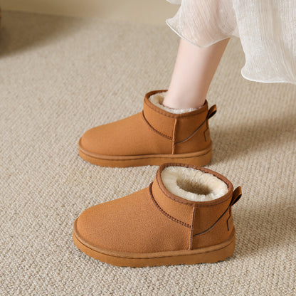 Snow Boots Women's Short Tube Thickened Cotton Shoes Non-slip Winter New Shoes Student Women's Shoes 2023 Black Boots