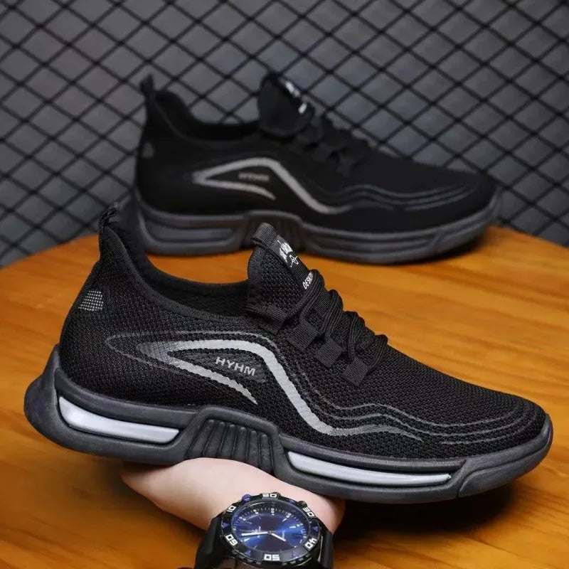 Men's sports shoes  new sports trendy shoes anti slip casual running shoes breathable and comfortable white shoes