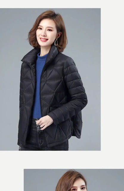 Women's Loose Casual Winter Padded Coat, Lightweight, Short Down, Cotton Jacket, Female, New Fashion, Large Size, Autumn, 2024