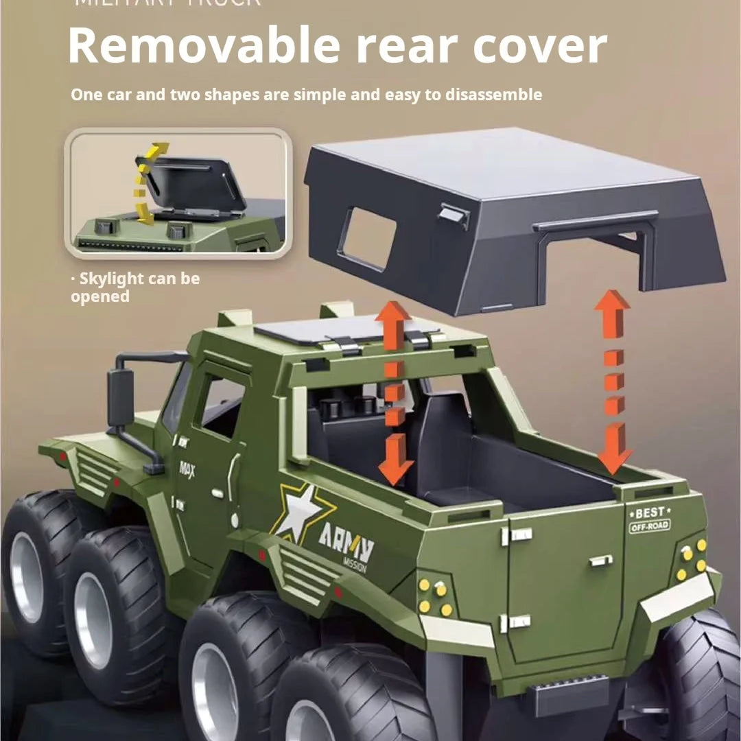 Children Inertia Toy Car With Sound Light Music Simulation Off-road Caravan Boys Interactive Toys Cool Military Buggy Toy Gift