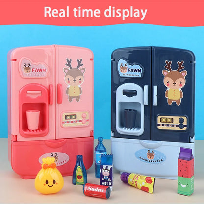 Children Toys Mini Doll Fridge Furniture Kitchen Miniatures Refrigerator Role Playing Game Montessori Play Food Toys for Girls