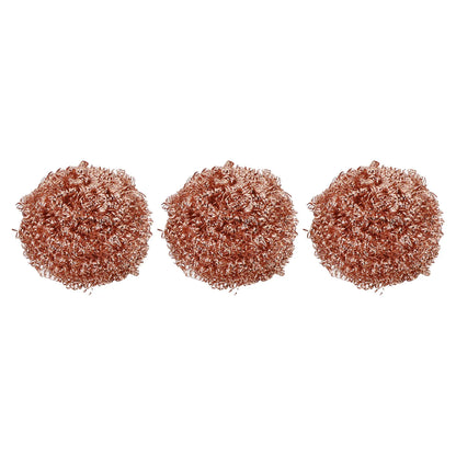 Kitchen Cleaning Tools 3x Copper Metal Wire Sponge Ball Iron Tip Nozzle Cleaner Slag Remover Tool Cooper Coated Scourers